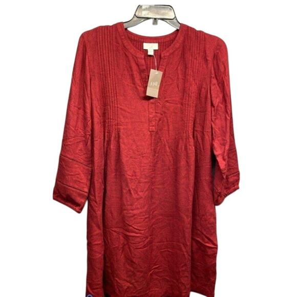 Women’s SP J. Jill Cherry Red Tunic Dress Long Sleeve Petite NWT - Picture 10 of 10